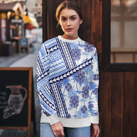 Hawaii Quilt Ugly Christmas Sweater Kakau Polynesian Pattern Blue Version LT01 - Polynesian Pride