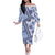 Hawaii Quilt Off The Shoulder Long Sleeve Dress Kakau Polynesian Pattern Blue Version LT01 Women Blue - Polynesian Pride