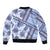 Hawaii Quilt Sleeve Zip Bomber Jacket Kakau Polynesian Pattern Blue Version LT01 - Polynesian Pride