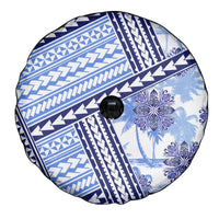 Hawaii Quilt Spare Tire Cover Kakau Polynesian Pattern Blue Version LT01 - Polynesian Pride