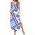 Hawaii Quilt Summer Maxi Dress Kakau Polynesian Pattern Blue Version LT01 Women Blue - Polynesian Pride