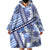 Hawaii Quilt Wearable Blanket Hoodie Kakau Polynesian Pattern Blue Version LT01 - Polynesian Pride