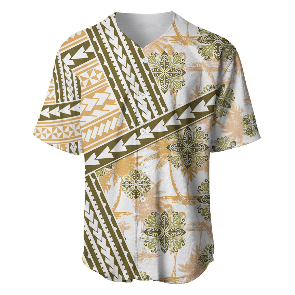 Hawaii Quilt Baseball Jersey Kakau Polynesian Pattern Gold Version LT01 Gold - Polynesian Pride