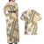 Hawaii Quilt Couples Matching Off Shoulder Maxi Dress and Hawaiian Shirt Kakau Polynesian Pattern Gold Version LT01 - Polynesian Pride