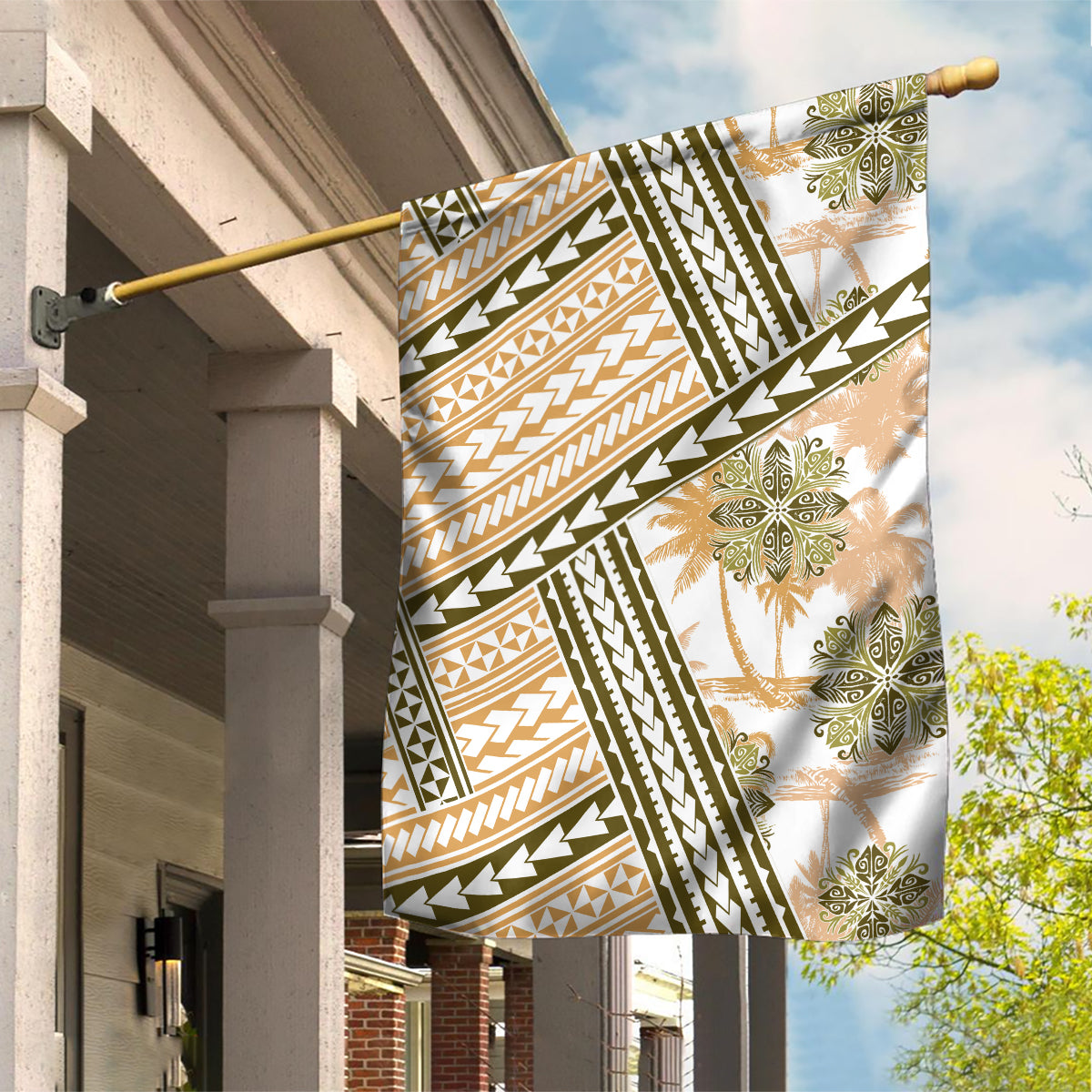 Hawaii Quilt Garden Flag Kakau Polynesian Pattern Gold Version LT01 House Flag Gold - Polynesian Pride