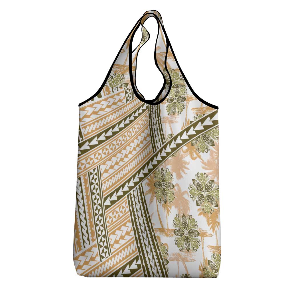 Hawaii Quilt Grocery Bag Kakau Polynesian Pattern Gold Version