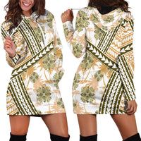 Hawaii Quilt Hoodie Dress Kakau Polynesian Pattern Gold Version LT01 - Polynesian Pride