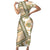 Hawaii Quilt Short Sleeve Bodycon Dress Kakau Polynesian Pattern Gold Version LT01 Long Dress Gold - Polynesian Pride