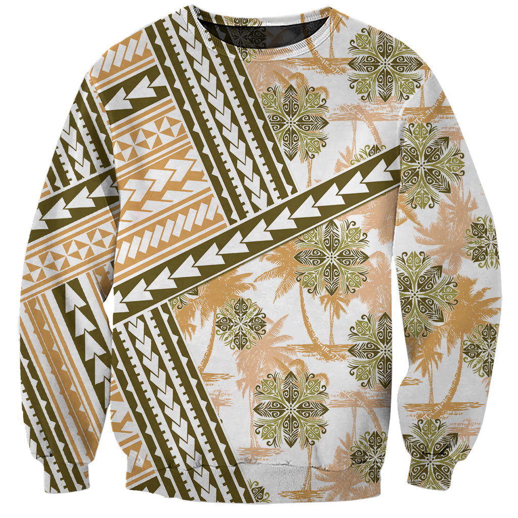 Hawaii Quilt Sweatshirt Kakau Polynesian Pattern Gold Version LT01 Unisex Gold - Polynesian Pride