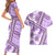 Hawaii Quilt Couples Matching Short Sleeve Bodycon Dress and Hawaiian Shirt Kakau Polynesian Pattern Lilac Version LT01 - Polynesian Pride