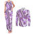 Hawaii Quilt Couples Matching Tank Maxi Dress and Long Sleeve Button Shirt Kakau Polynesian Pattern Lilac Version LT01 Purple - Polynesian Pride