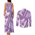 Hawaii Quilt Couples Matching Tank Maxi Dress and Long Sleeve Button Shirt Kakau Polynesian Pattern Lilac Version LT01 - Polynesian Pride