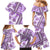 Hawaii Quilt Family Matching Mermaid Dress and Hawaiian Shirt Kakau Polynesian Pattern Lilac Version LT01 - Polynesian Pride