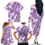 Hawaii Quilt Family Matching Off Shoulder Long Sleeve Dress and Hawaiian Shirt Kakau Polynesian Pattern Lilac Version LT01 - Polynesian Pride