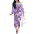 Hawaii Quilt Family Matching Off Shoulder Long Sleeve Dress and Hawaiian Shirt Kakau Polynesian Pattern Lilac Version LT01 Mom's Dress Purple - Polynesian Pride