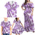 Hawaii Quilt Family Matching Off Shoulder Maxi Dress and Hawaiian Shirt Kakau Polynesian Pattern Lilac Version LT01 - Polynesian Pride