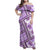 Hawaii Quilt Family Matching Off Shoulder Maxi Dress and Hawaiian Shirt Kakau Polynesian Pattern Lilac Version LT01 Mom's Dress Purple - Polynesian Pride