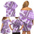 Hawaii Quilt Family Matching Off Shoulder Short Dress and Hawaiian Shirt Kakau Polynesian Pattern Lilac Version LT01 - Polynesian Pride