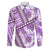 Hawaii Quilt Family Matching Puletasi Dress and Hawaiian Shirt Kakau Polynesian Pattern Lilac Version LT01 Dad's Shirt - Long Sleeve Purple - Polynesian Pride