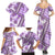 Hawaii Quilt Family Matching Summer Maxi Dress and Hawaiian Shirt Kakau Polynesian Pattern Lilac Version LT01 - Polynesian Pride