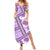 Hawaii Quilt Family Matching Summer Maxi Dress and Hawaiian Shirt Kakau Polynesian Pattern Lilac Version LT01 Mom's Dress Purple - Polynesian Pride