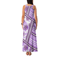 Hawaii Quilt Family Matching Tank Maxi Dress and Hawaiian Shirt Kakau Polynesian Pattern Lilac Version LT01 - Polynesian Pride