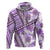 Hawaii Quilt Hoodie Kakau Polynesian Pattern Lilac Version LT01 Zip Hoodie Purple - Polynesian Pride