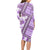 Hawaii Quilt Long Sleeve Bodycon Dress Kakau Polynesian Pattern Lilac Version LT01 - Polynesian Pride