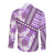 Hawaii Quilt Long Sleeve Button Shirt Kakau Polynesian Pattern Lilac Version LT01 - Polynesian Pride