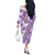 Hawaii Quilt Off The Shoulder Long Sleeve Dress Kakau Polynesian Pattern Lilac Version LT01 - Polynesian Pride