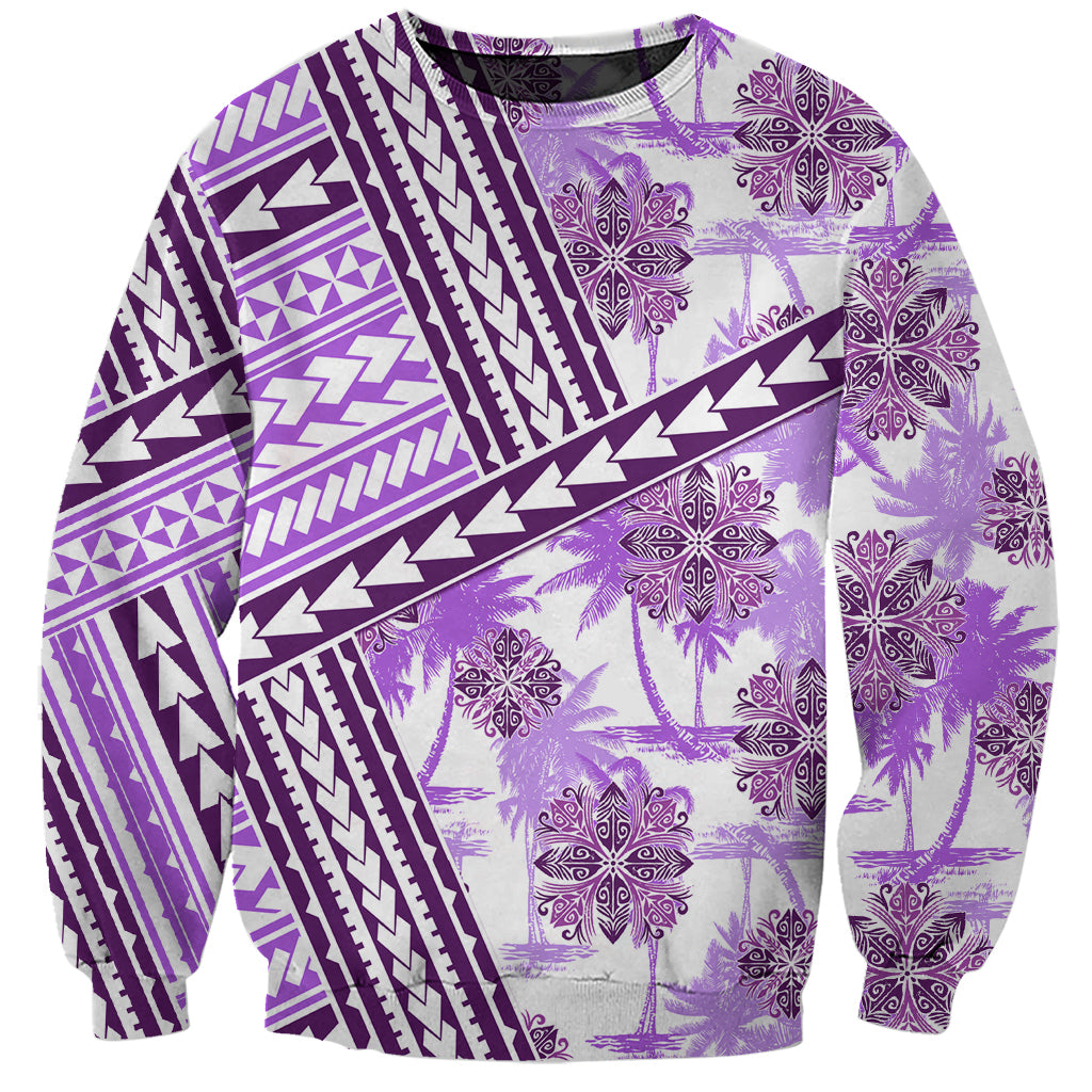 Hawaii Quilt Sweatshirt Kakau Polynesian Pattern Lilac Version LT01 Unisex Purple - Polynesian Pride