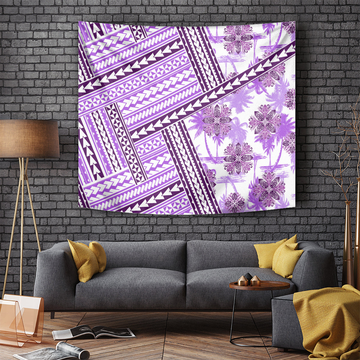 Hawaii Quilt Tapestry Kakau Polynesian Pattern Lilac Version LT01 Purple - Polynesian Pride