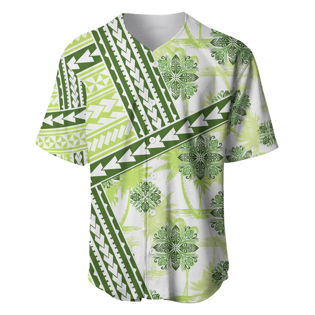 Hawaii Quilt Baseball Jersey Kakau Polynesian Pattern Olive Green Version LT01 Green - Polynesian Pride