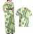 Hawaii Quilt Couples Matching Off Shoulder Maxi Dress and Hawaiian Shirt Kakau Polynesian Pattern Olive Green Version LT01 - Polynesian Pride