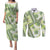 Hawaii Quilt Couples Matching Puletasi Dress and Long Sleeve Button Shirt Kakau Polynesian Pattern Olive Green Version LT01 Green - Polynesian Pride