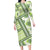 Hawaii Quilt Family Matching Long Sleeve Bodycon Dress and Hawaiian Shirt Kakau Polynesian Pattern Olive Green Version LT01 Mom's Dress Green - Polynesian Pride