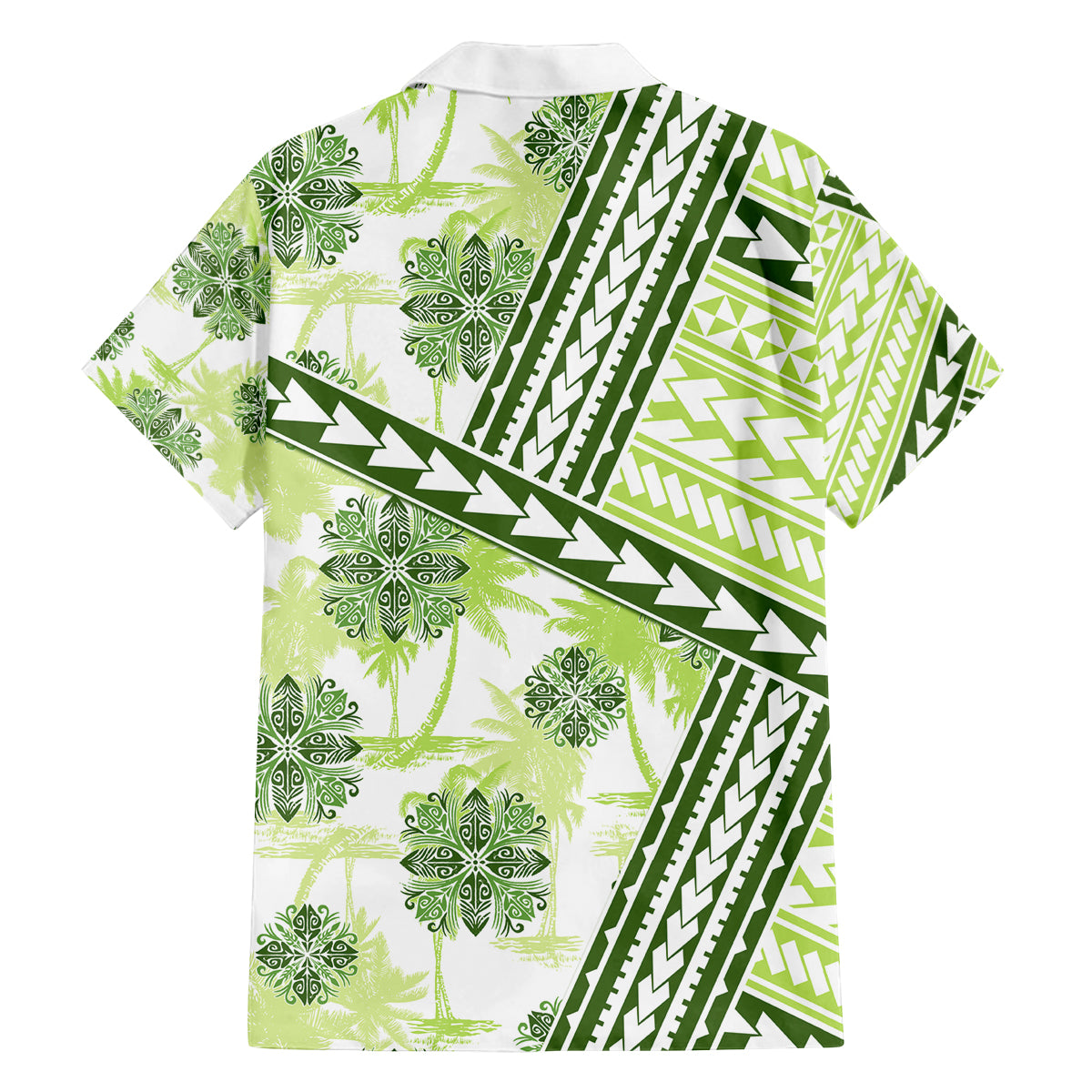 Hawaii Quilt Family Matching Off Shoulder Long Sleeve Dress and Hawaiian Shirt Kakau Polynesian Pattern Olive Green Version LT01 - Polynesian Pride