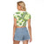 Hawaii Quilt Raglan Cropped T Shirt Kakau Polynesian Pattern Olive Green Version LT01 - Polynesian Pride