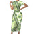 Hawaii Quilt Short Sleeve Bodycon Dress Kakau Polynesian Pattern Olive Green Version LT01 Long Dress Green - Polynesian Pride