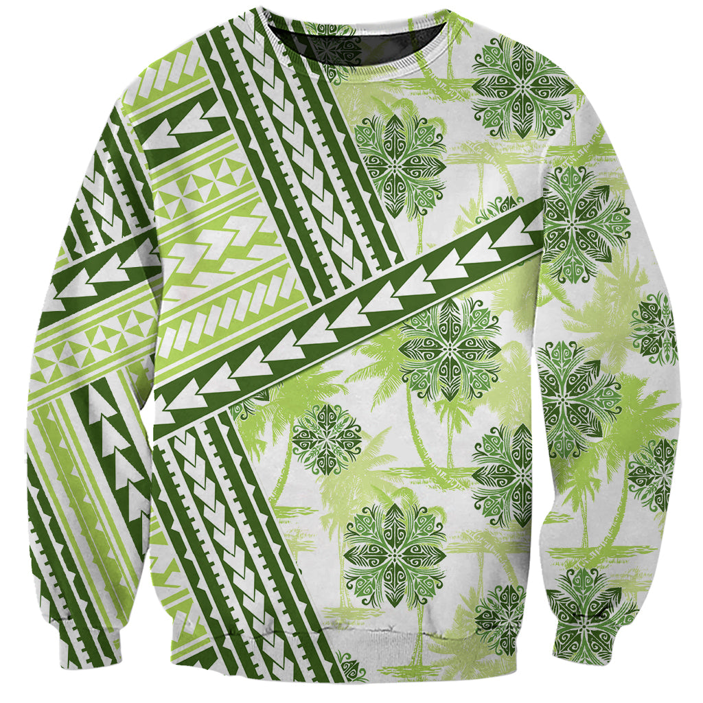 Hawaii Quilt Sweatshirt Kakau Polynesian Pattern Olive Green Version LT01 Unisex Green - Polynesian Pride