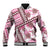 Hawaii Quilt Baseball Jacket Kakau Polynesian Pattern Mauve Pink Version LT01 Unisex Pink - Polynesian Pride