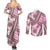 Hawaii Quilt Couples Matching Summer Maxi Dress and Long Sleeve Button Shirt Kakau Polynesian Pattern Mauve Pink Version LT01 - Polynesian Pride