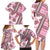 Hawaii Quilt Family Matching Long Sleeve Bodycon Dress and Hawaiian Shirt Kakau Polynesian Pattern Mauve Pink Version LT01 - Polynesian Pride