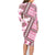 Hawaii Quilt Family Matching Long Sleeve Bodycon Dress and Hawaiian Shirt Kakau Polynesian Pattern Mauve Pink Version LT01 - Polynesian Pride