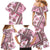 Hawaii Quilt Family Matching Mermaid Dress and Hawaiian Shirt Kakau Polynesian Pattern Mauve Pink Version LT01 - Polynesian Pride