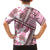 Hawaii Quilt Family Matching Off Shoulder Long Sleeve Dress and Hawaiian Shirt Kakau Polynesian Pattern Mauve Pink Version LT01 - Polynesian Pride