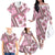 Hawaii Quilt Family Matching Off Shoulder Long Sleeve Dress and Hawaiian Shirt Kakau Polynesian Pattern Mauve Pink Version LT01 - Polynesian Pride