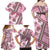 Hawaii Quilt Family Matching Off Shoulder Maxi Dress and Hawaiian Shirt Kakau Polynesian Pattern Mauve Pink Version LT01 - Polynesian Pride