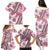 Hawaii Quilt Family Matching Puletasi Dress and Hawaiian Shirt Kakau Polynesian Pattern Mauve Pink Version LT01 - Polynesian Pride