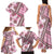 Hawaii Quilt Family Matching Tank Maxi Dress and Hawaiian Shirt Kakau Polynesian Pattern Mauve Pink Version LT01 - Polynesian Pride